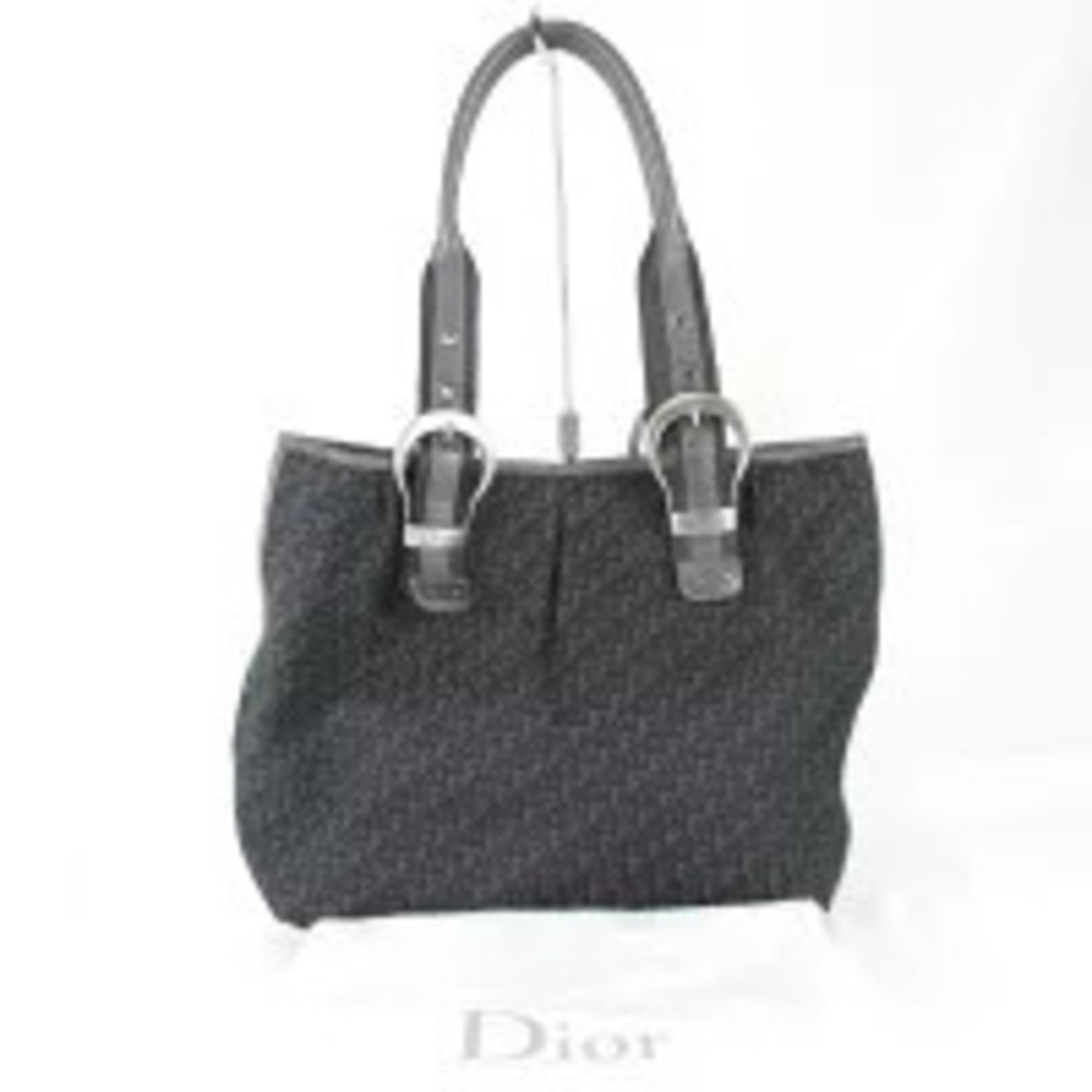 Christian Dior Trotter Tote Bag Canvas Black